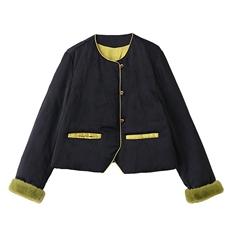 轻薄羽绒服女2024冬季新款小个子新中式国风短款独特漂亮黑色外套，女装羽绒服，半夏