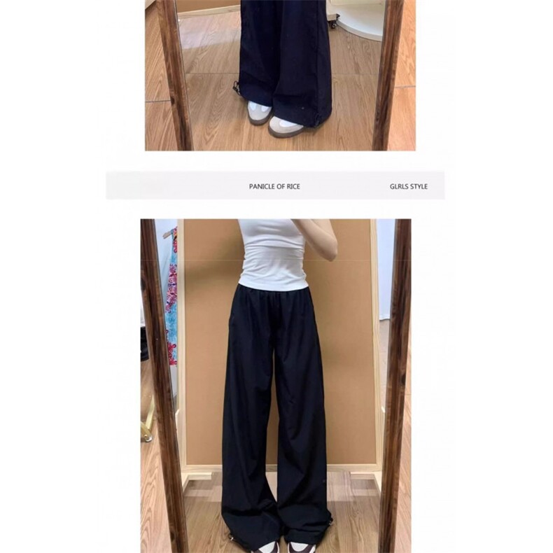 AK2330-P40速干工装裤子夏季新款高腰阔腿休闲直筒裤,女装休闲裤,星座617A-2