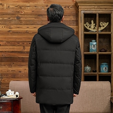冬季新款男士中老年连帽加厚保暖羽绒服男装商务休闲白鸭绒外套，男装羽绒服，电商B212（原钱塘6029）