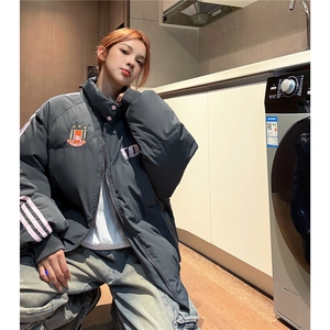 冬装新 港风织带棉服 刺绣logo棉衣休闲加厚外套男女 G1105 P118图片