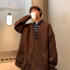 男士情侣针织纯色开衫毛衣男A367MK06P60控78，男装针织衫/毛衣，电商A367
