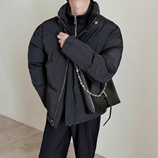 冬季新款立领假两件棉服男加厚保暖潮流棉衣痞帅M117-P160控190，男装棉衣，电商B267