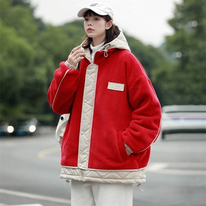 2024冬款中性羊羔绒个性棉服加绒棉衣外套男女 8336-P130控价178图片