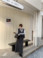 现货！现货！现货！蝴蝶结打底?马甲?半身裙三件套6873P195K298，女装套装/套裙，2D034