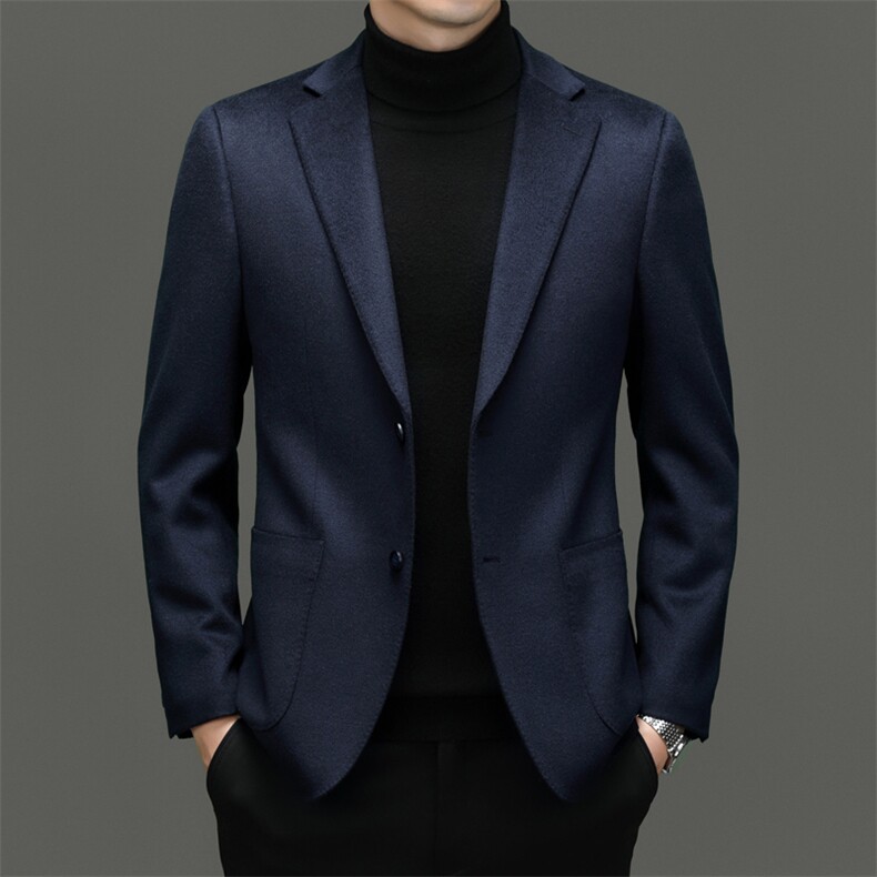 CK5558钱塘2020-2商务休闲简约厚款冬季中年男士毛呢外套P350图片