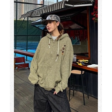 美式复古设计感针织连帽外套男女小众早春慵懒卫衣开衫潮牌，女装短外套，星座506A