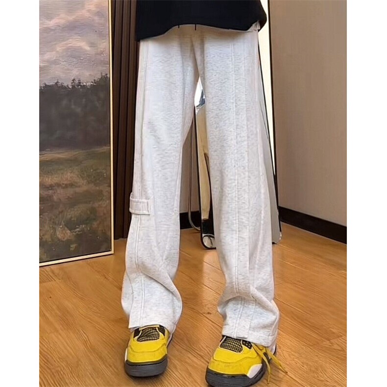 新款2025运动裤男女美式cleanfit直筒休闲裤解构弯刀阔腿卫裤,男装休闲裤,星座601-1