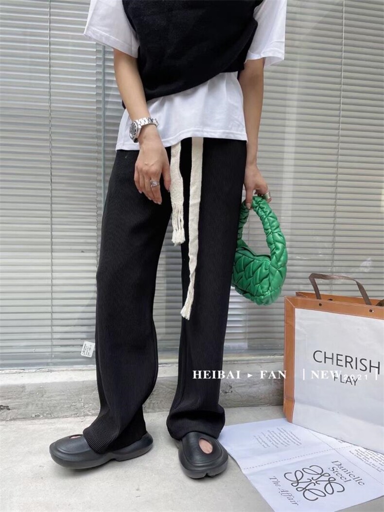 阔腿坑条裤，其它，33