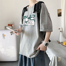 夏季新款潮牌流行印花帅气青少年宽松男士休闲T恤T1540-P20，男装T恤，电商A128