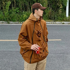 JK917P185限228大码宽松潮流重工借机能风连帽夹克上衣，男装夹克，电商A089-1