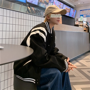 棒球服夹克男韩版潮流休闲外套ins春秋季黑白运动衣服 W1627-P50图片