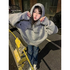 潮牌字母提花连帽针织衫女秋冬新款设计感拼接长袖上衣MY372，男装针织衫/毛衣，星座1116A（原606A-3）