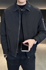 M-3XLB3533235P190黑色2025牛仔假两件翻领冬季男羽绒服外套，男装羽绒服，电商B353
