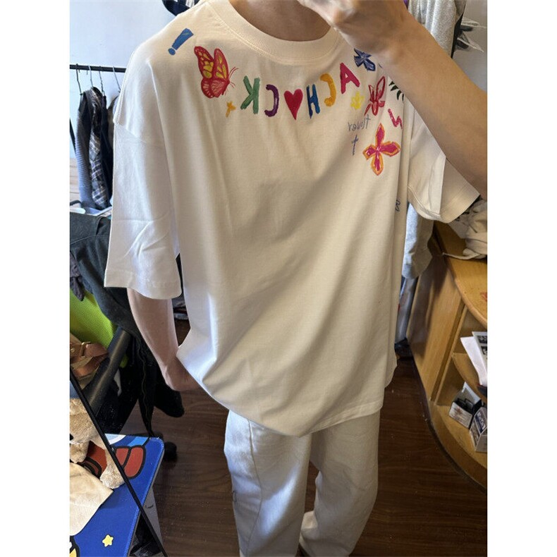 【有货】BK888CC-特P27 卡通涂鸦印花重磅短袖T恤男女款图片