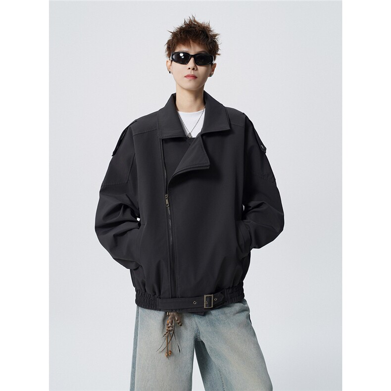 双层领斜拉链设计M-5XL大码：涤纶夹克外套男78308P88控139,男装夹克,星座226-1