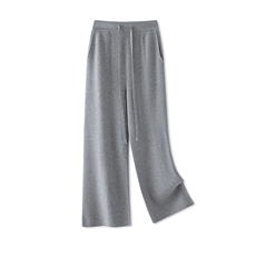 2025年秋季宽松长裤中腰百搭系绳四平带兜时尚百搭长裤羊毛裤子女，女装休闲裤，西欧羊绒