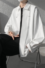 现货小众设计立体压褶金属解构阔款外套衬衫机车美式潮流衬衫P55，男装衬衫，电商B319