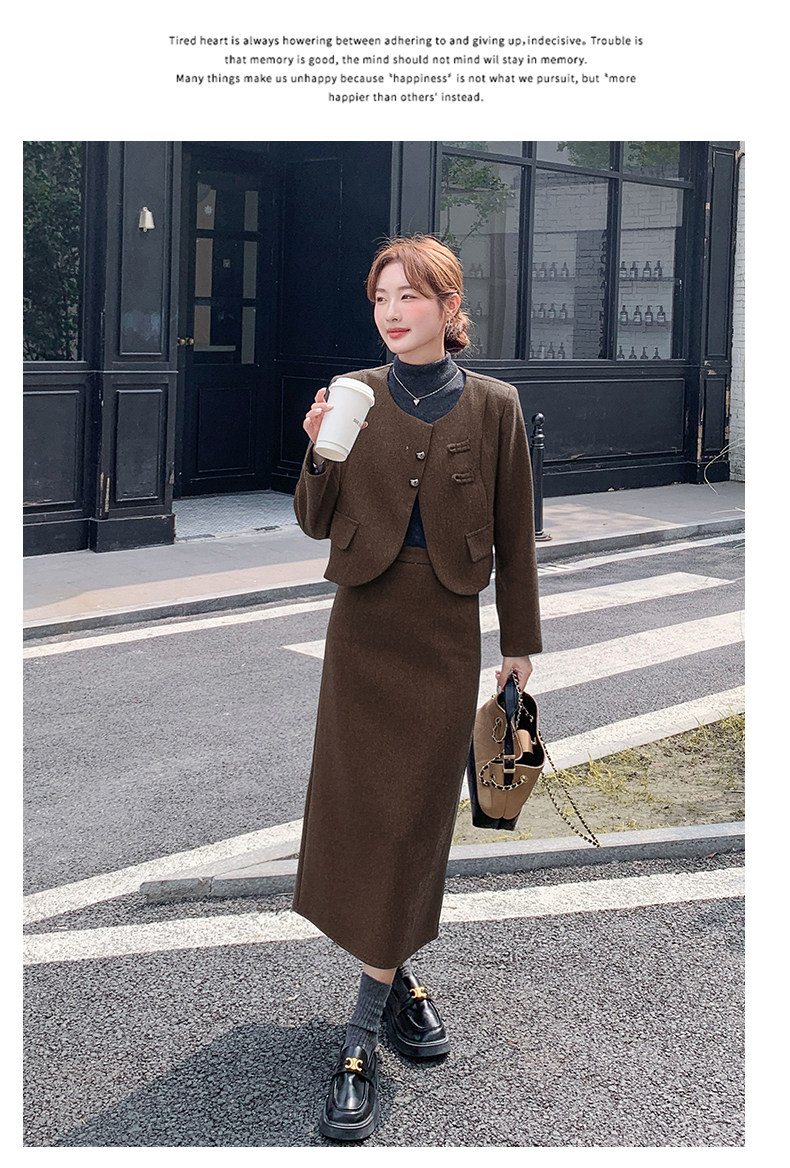2025冬季时尚套装毛呢两件套女装女士精品套装工作制服,女装套装/套裙,欧黛芙妮