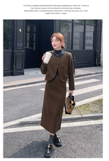 2025冬季时尚套装毛呢两件套女装女士精品套装工作制服，女装套装/套裙，欧黛芙妮