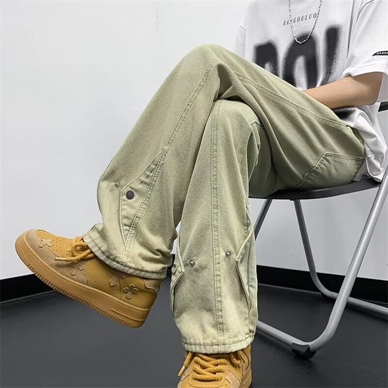 夏季牛仔裤男士韩版潮流高街帅气文艺2024新款ins长裤RK1729-P43,男装牛仔裤,星座412-3