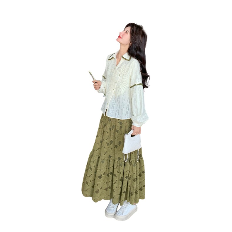 新款衬衫+半裙两件套2C007-2611-P195-K318,女装套装/套裙,2C007