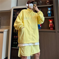 抖音品质-夏季防嗮套装高街宽松休闲透气防嗮服HJY30-P80，男装休闲套装，星座808A-1