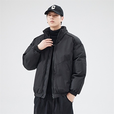 现货冬季美式休闲加厚雪山外套夹克立领纯色三防户外工装棉服，男装夹克，电商A486-1
