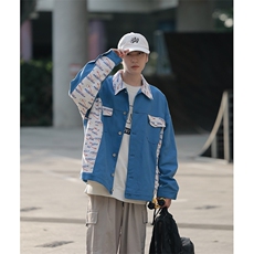 cityboy街拍秋季翻领夹克男女外套港风拼接工装外套GJK222-P85，男装夹克，电商B370