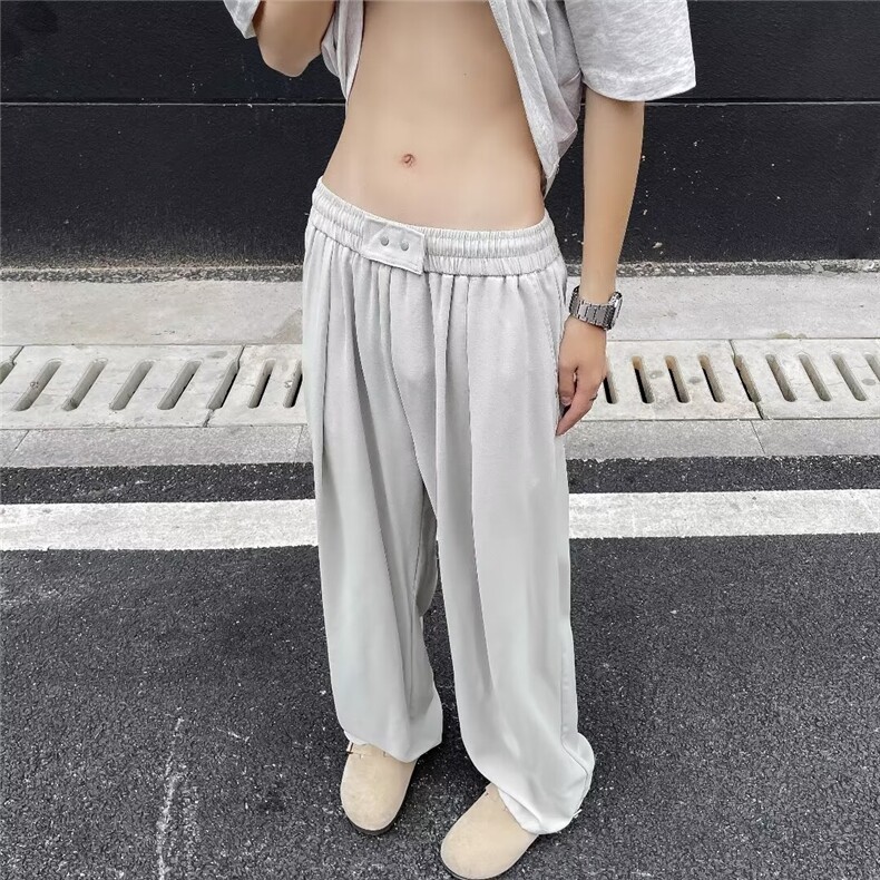 休闲裤男士韩版潮流高街帅百搭垂感夏季2024新款ins长裤K5322-P33图片