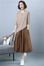 2021年秋季新款休闲套装文艺风长袖裤裙两件套，女装套装/套裙，简韵佳