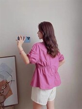 夏季新款小众设计感褶皱时尚小衫，其它，L·H·X