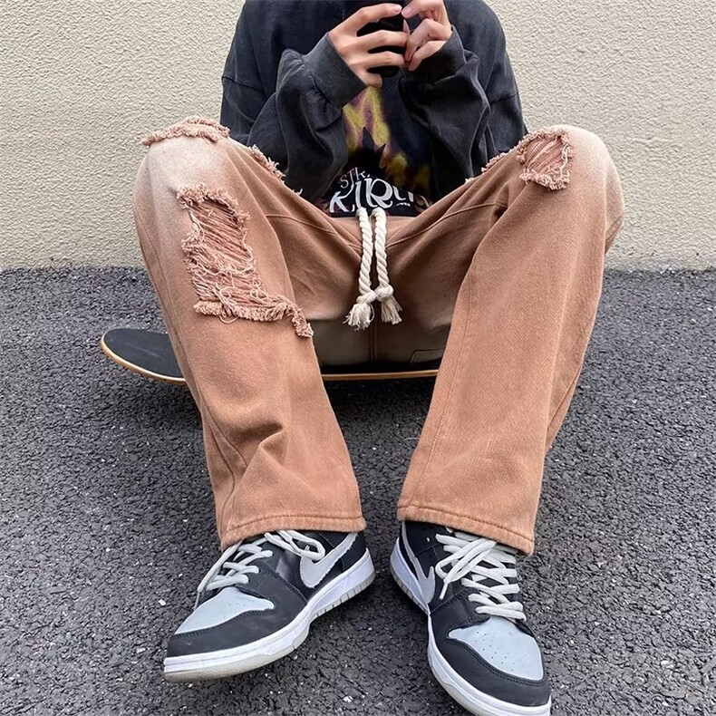 牛仔裤男秋季潮大码休闲裤子高街NK586P45,男装牛仔裤,星座1116-2