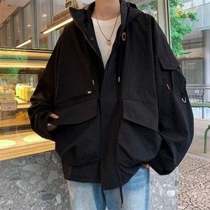 DCL98-P83春季美式立体口袋网红外套工装男士连帽夹克宽松百搭新图片