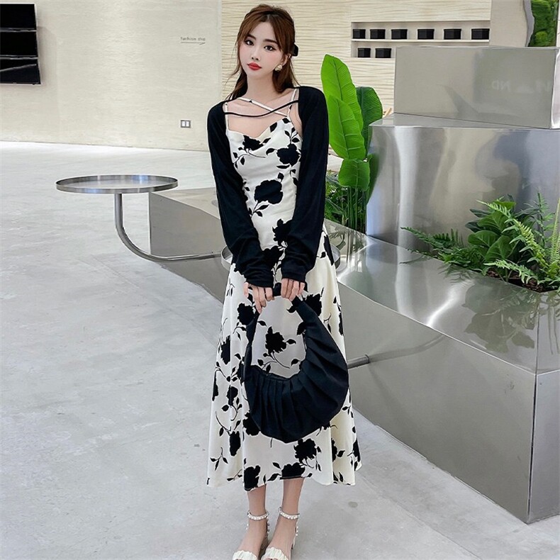 优雅女神新品吊带带披肩连衣裙款号22027-P115K168,女装连衣裙,浙宝276（原081）