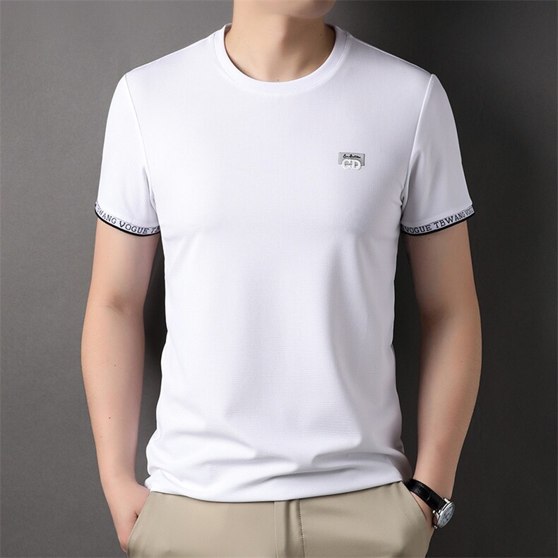 男式夏季新款中老年T恤男短袖圆领商务休闲体恤Polo衫，男装T恤，电商B360