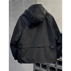 (网图)工装套头连帽棉服冲锋衣休闲纯色保暖棉衣313B-JK9927-P110，男装夹克，星座313B
