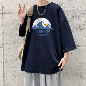 Q11235-P30 春夏季七分袖t恤男大码五分袖男短袖中袖   大皂风图片