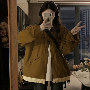 C906-P110 2025年秋款日系男女夹克潮牌翻领工装外套图片