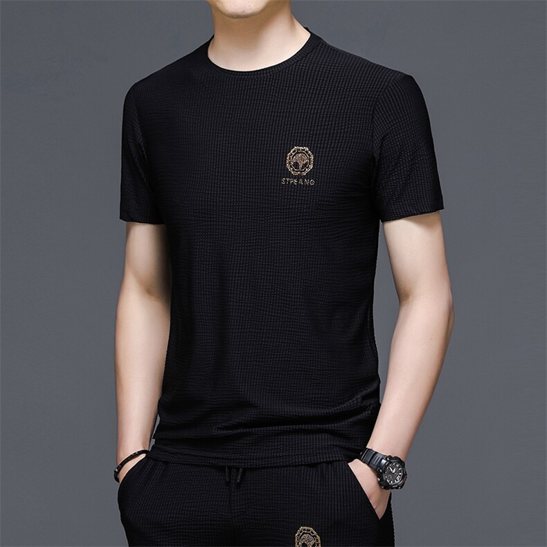 JG1838男式2023年夏季新款百搭T恤男短袖商务休闲体恤男装P47,男装T恤,电商B360
