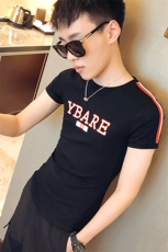 2021修身圆领帅气短袖网红社会青年同款T恤白C301-T914-P38，男装T恤，电商C301