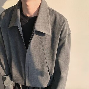 A170-P59 翻领飞行夹克男美式短款休闲潮牌外套上衣高级感图片