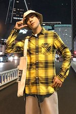 2021秋装宽松百搭衬衫网红风男女情侣衬衫港风长袖衬衣C715-P35，男装衬衫，电商A128
