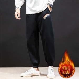 K12064-P40 加绒P50 束脚纯棉运动裤男士休闲裤大码宽松卫裤男图片