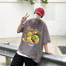 落肩袖重磅短袖t恤夏创意水果印花港风半袖上衣XZ514-2-1295-P28，男装T恤，星座514-2(原B239)