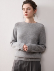 2025新款秋冬100%纯山羊绒衫女圆领针织衫宽松百搭毛衣套头加厚，女装针织衫/毛衣，暖绒情旗舰店