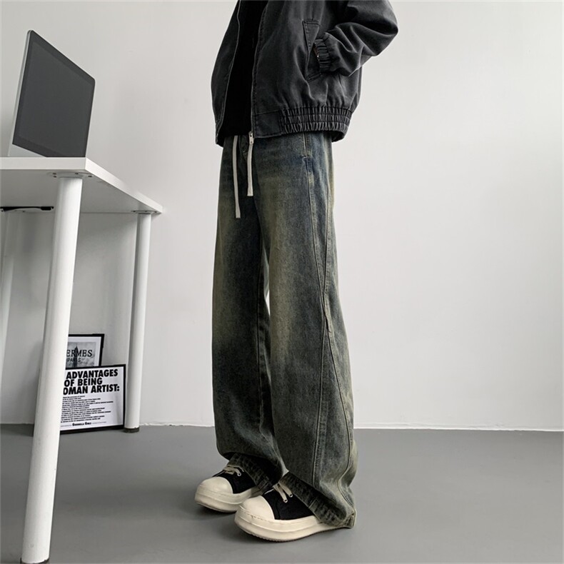 【主推现货S-4XL】水洗直筒牛仔裤男宽松长裤A080-8206-P65控88,男装牛仔裤,电商A080