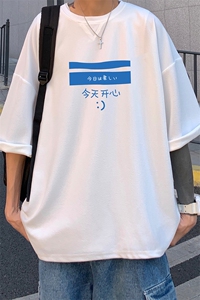 Q11033-P30 春夏季七分袖t恤男大码五分袖男短袖中袖图片