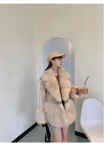 ZHG8109时尚真狐狸毛领?口下摆内胆羽绒两面穿皮草羽绒服,女装皮草,L·H·X