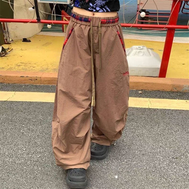 AK2210-P50美式复古慵懒风拼接宽松弯刀薄款工装休闲裤,男装工装外套,星座617A-2