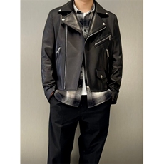 文艺简约日系秋冬仿皮斜拉链机车夹克朋克皮衣外套Y1020-P90网图，男装夹克，电商B245